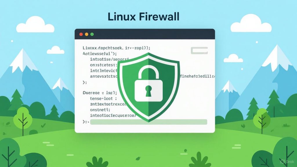 Linux firewall security concept