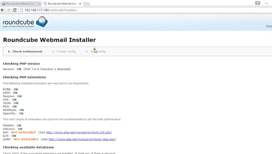 roundcube webmail installer