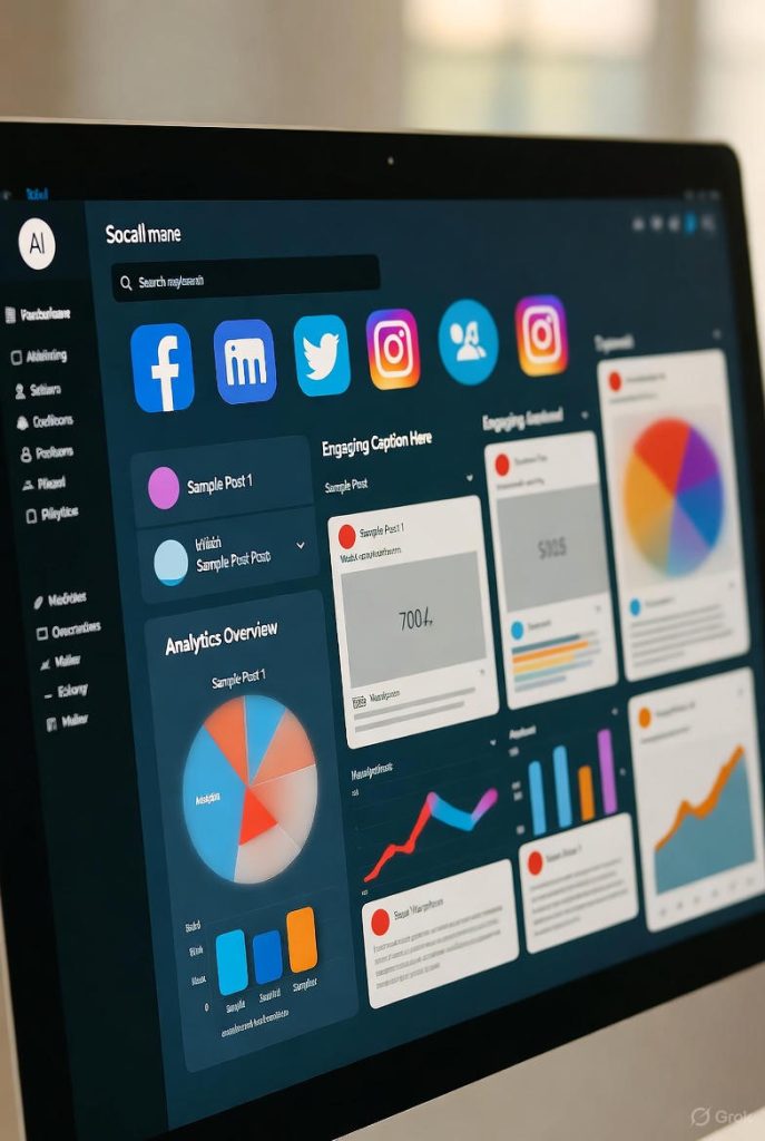 AI tools creating personalized content for social media marketing campaigns.